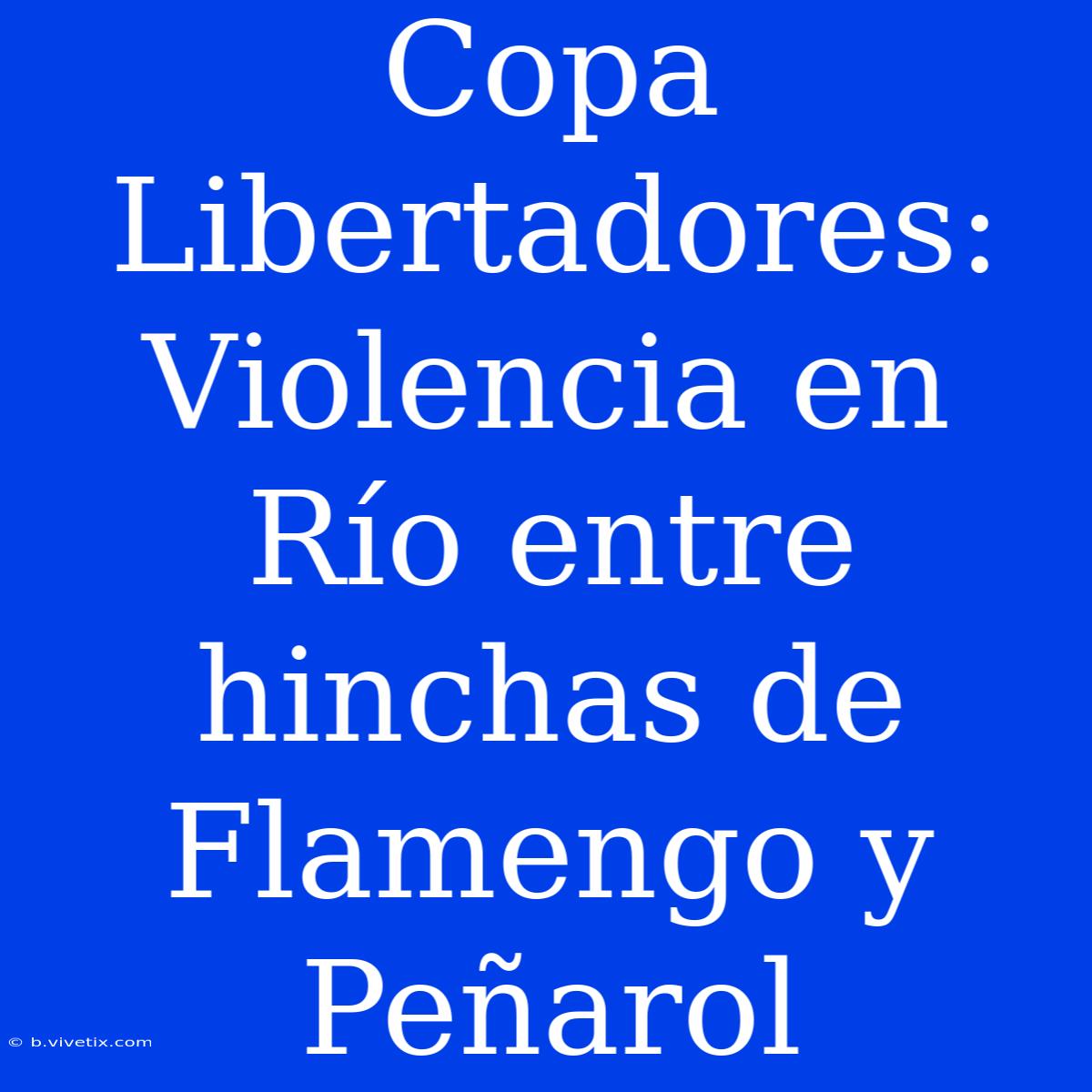 Copa Libertadores: Violencia En Río Entre Hinchas De Flamengo Y Peñarol