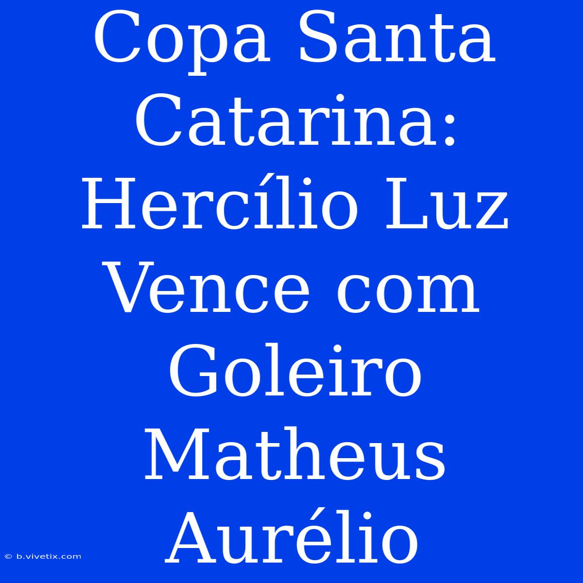 Copa Santa Catarina: Hercílio Luz Vence Com Goleiro Matheus Aurélio