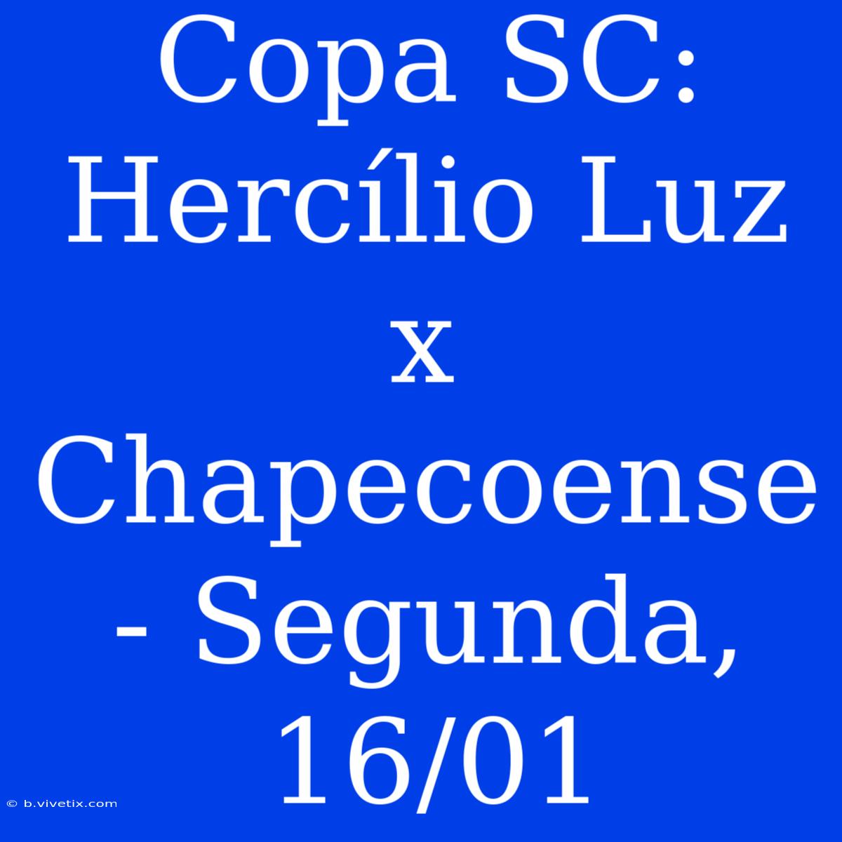 Copa SC: Hercílio Luz X Chapecoense - Segunda, 16/01