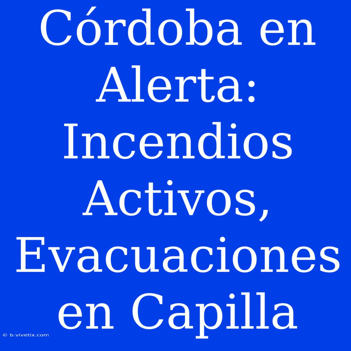 Córdoba En Alerta: Incendios Activos, Evacuaciones En Capilla