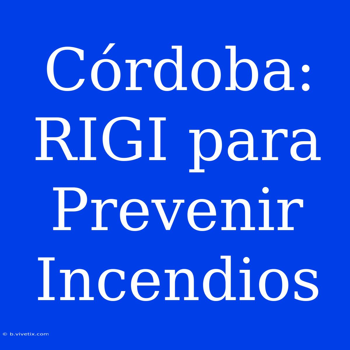 Córdoba: RIGI Para Prevenir Incendios