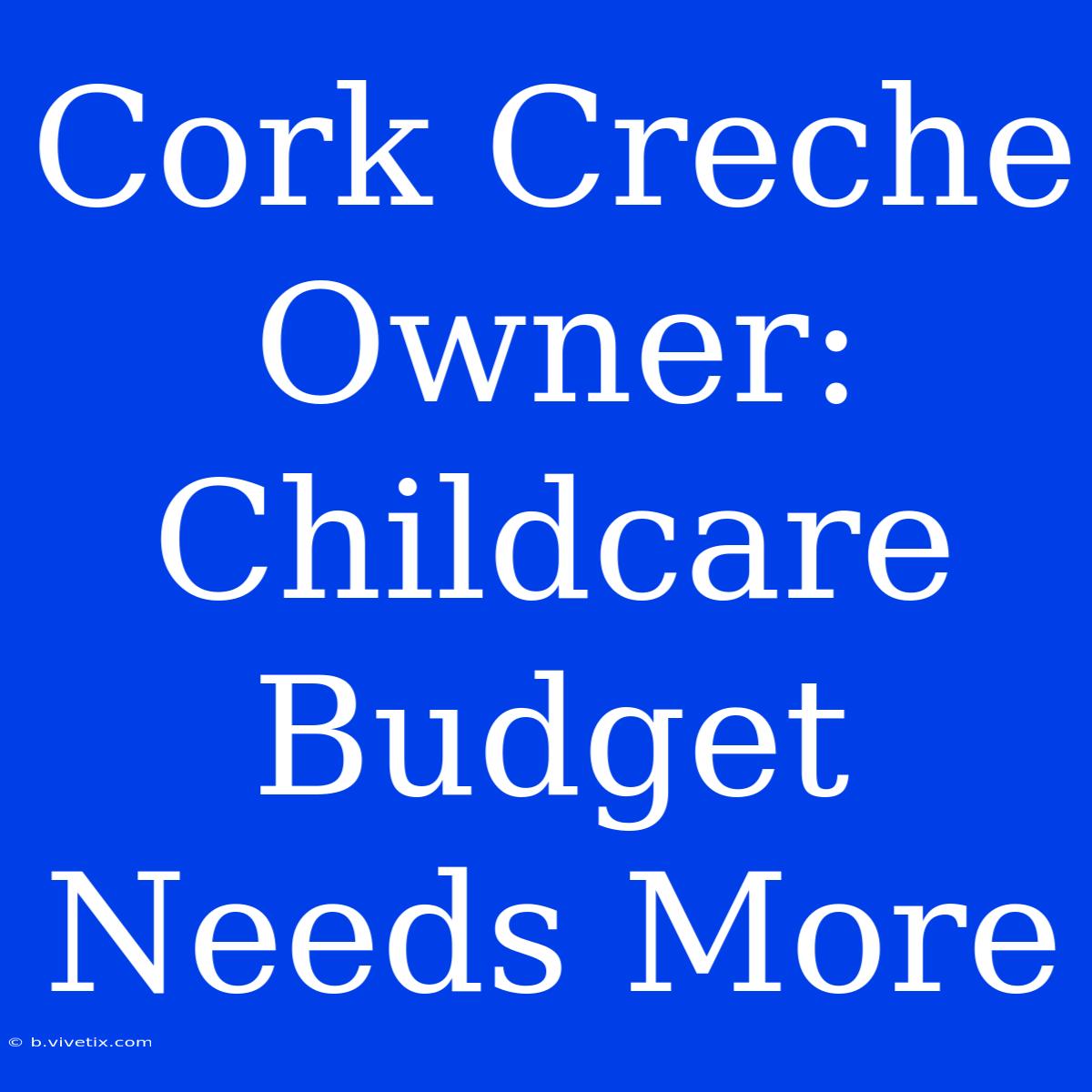 Cork Creche Owner: Childcare Budget Needs More