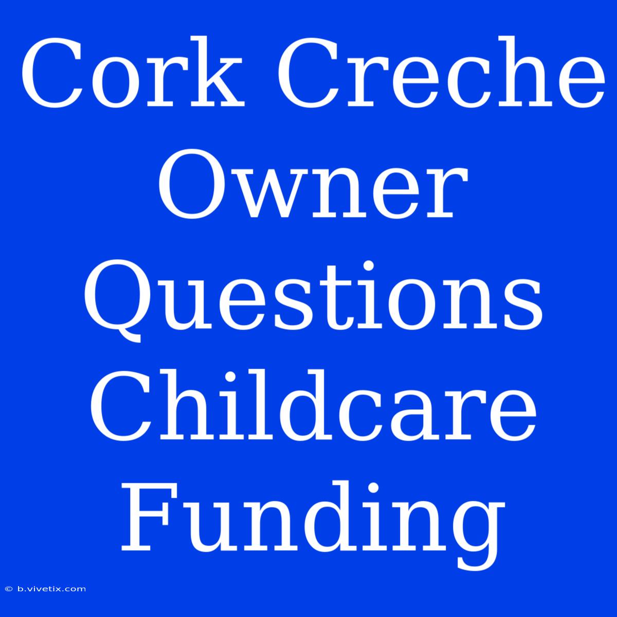 Cork Creche Owner Questions Childcare Funding