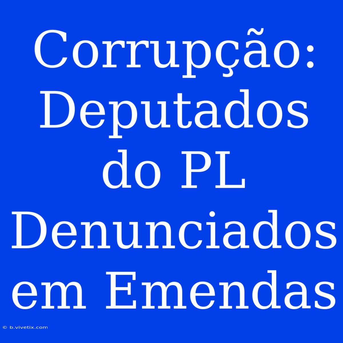 Corrupção: Deputados Do PL Denunciados Em Emendas