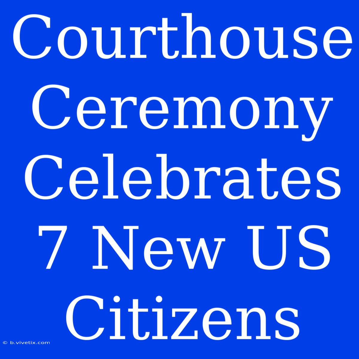 Courthouse Ceremony Celebrates 7 New US Citizens