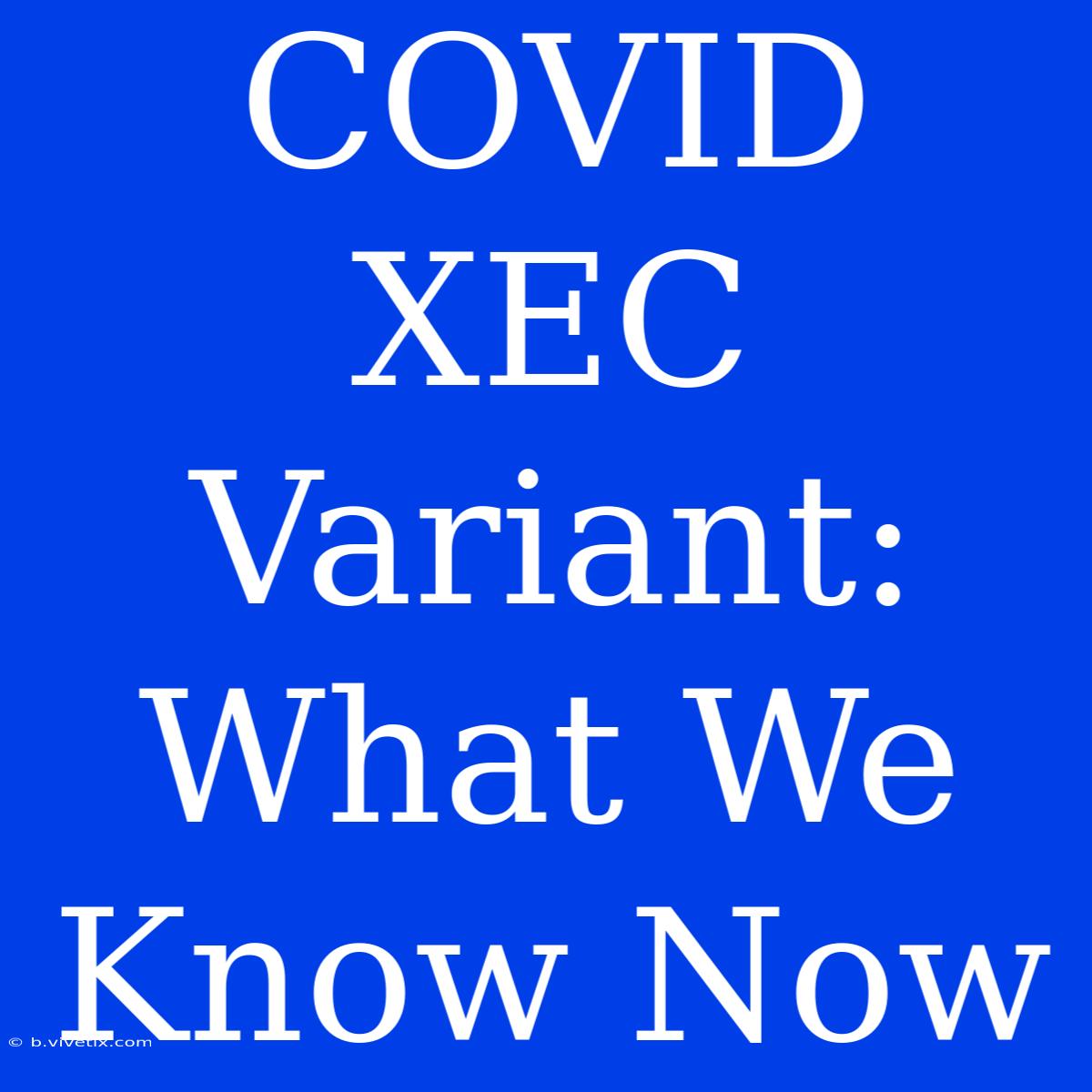 COVID XEC Variant: What We Know Now