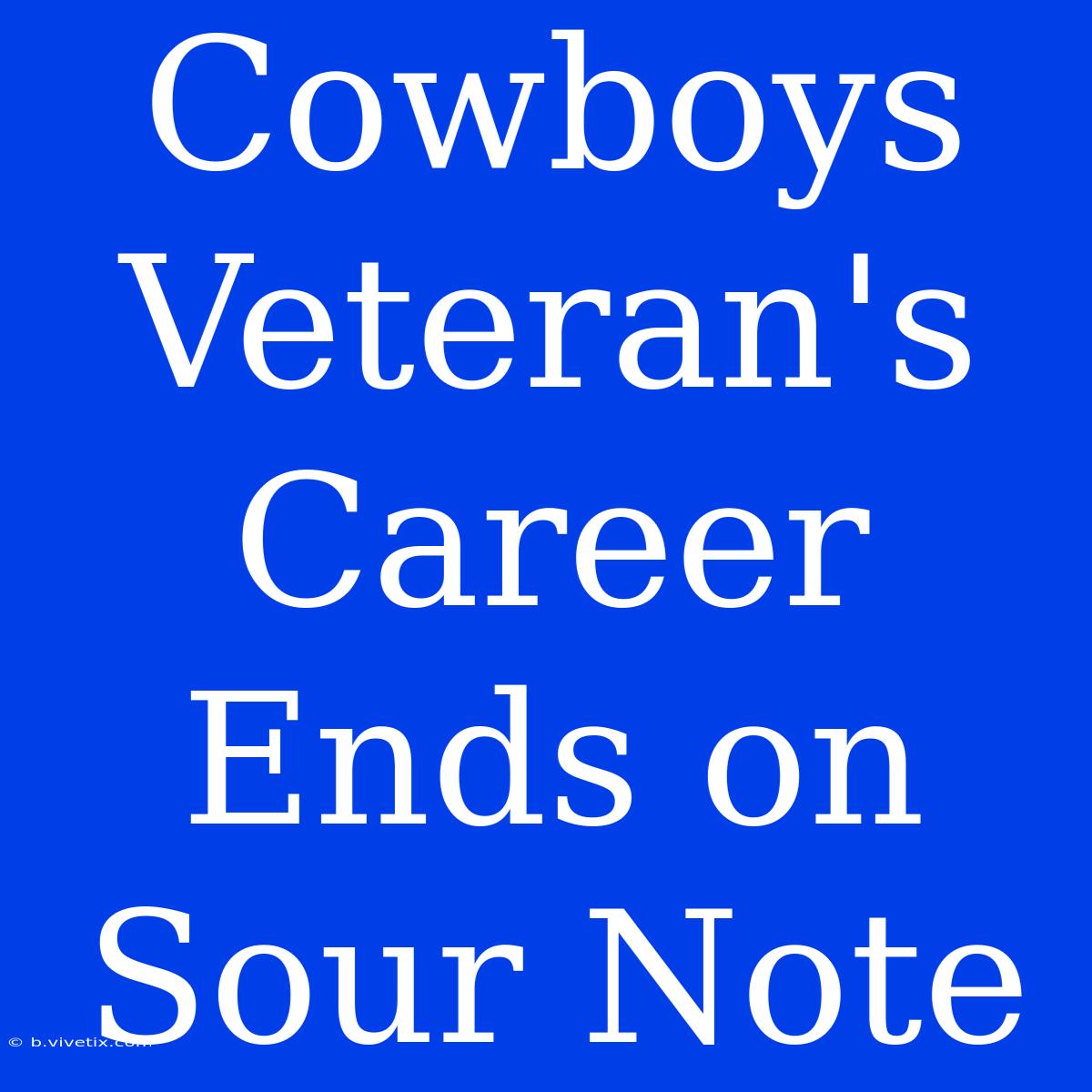 Cowboys Veteran's Career Ends On Sour Note