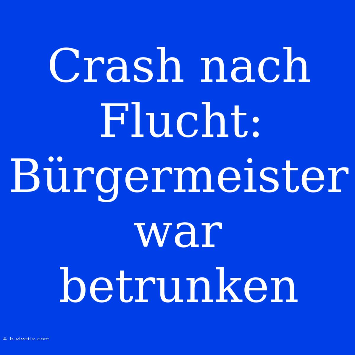 Crash Nach Flucht: Bürgermeister War Betrunken