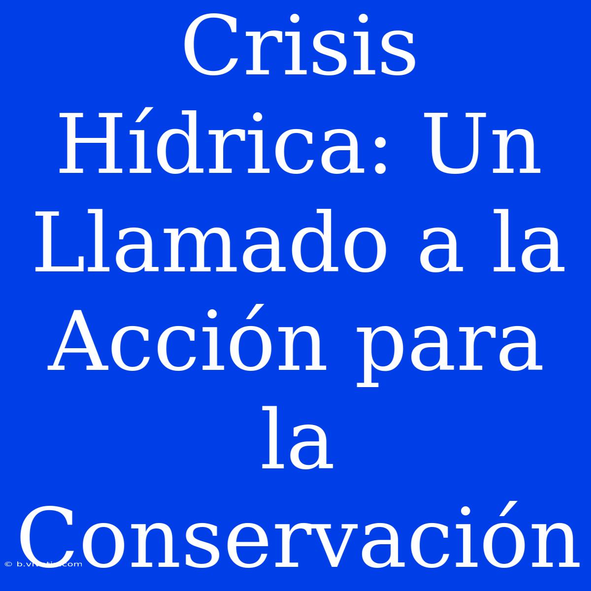 Crisis Hídrica: Un Llamado A La Acción Para La Conservación