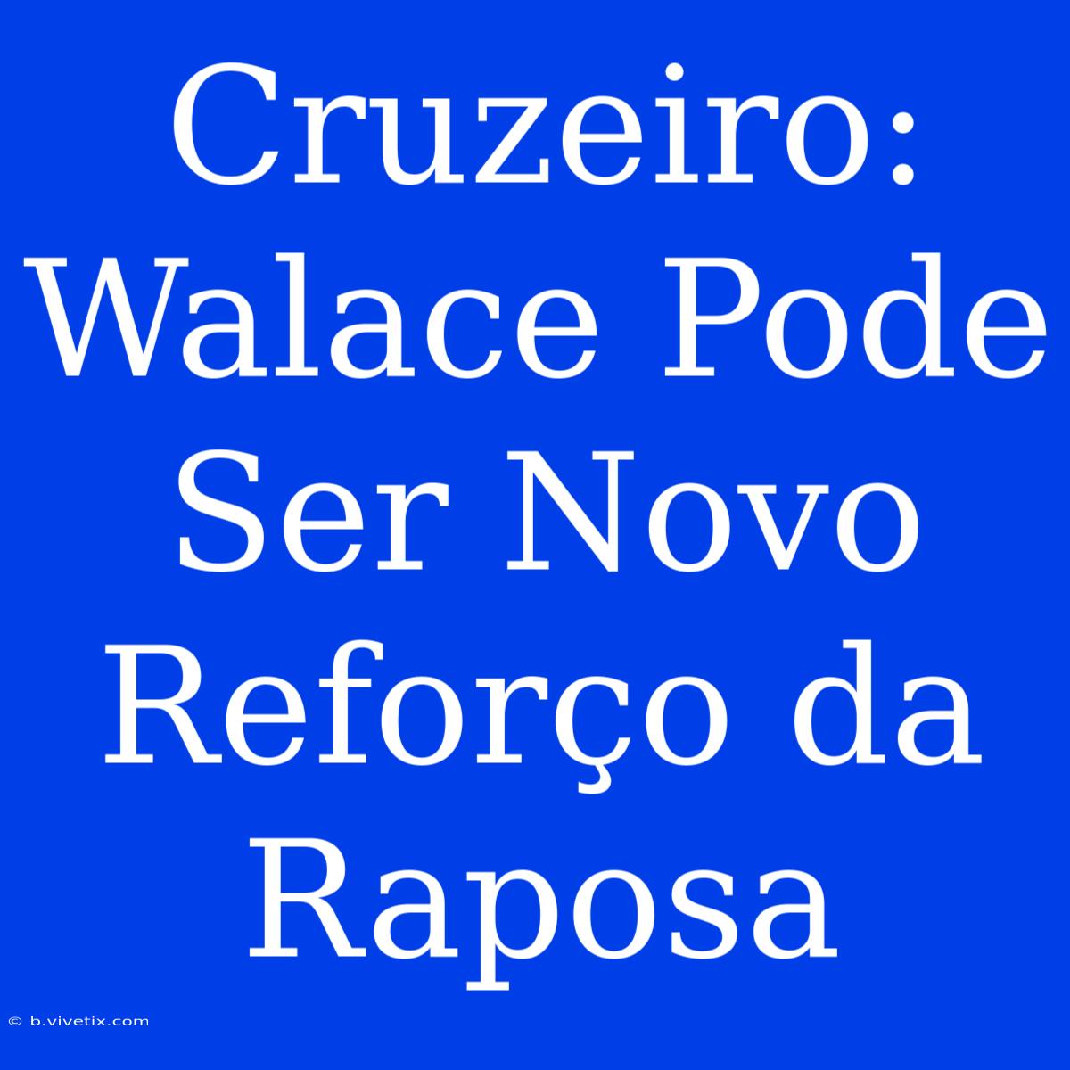 Cruzeiro: Walace Pode Ser Novo Reforço Da Raposa