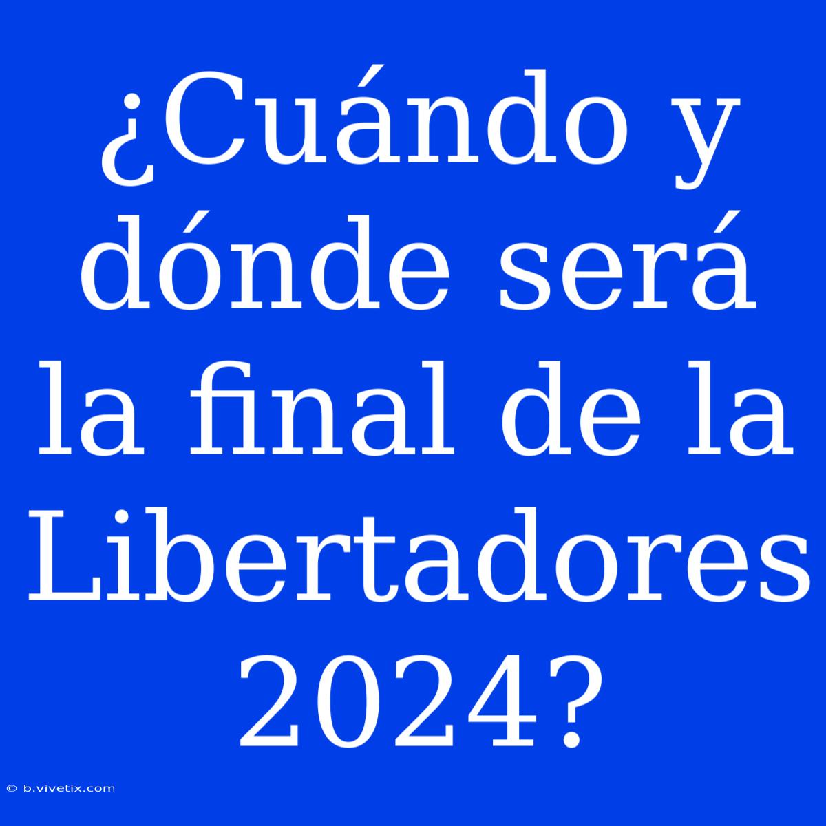 ¿Cuándo Y Dónde Será La Final De La Libertadores 2024?