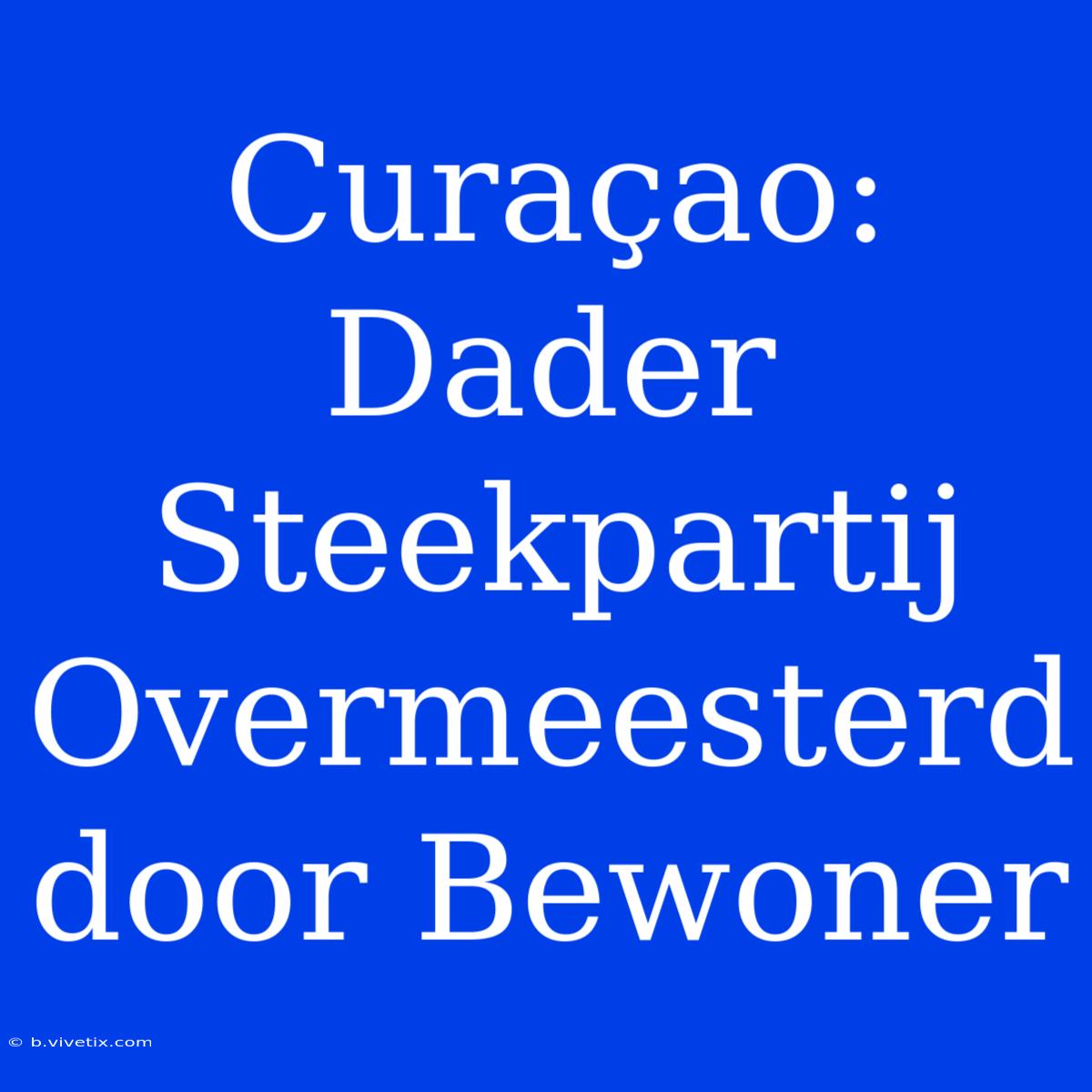 Curaçao: Dader Steekpartij Overmeesterd Door Bewoner