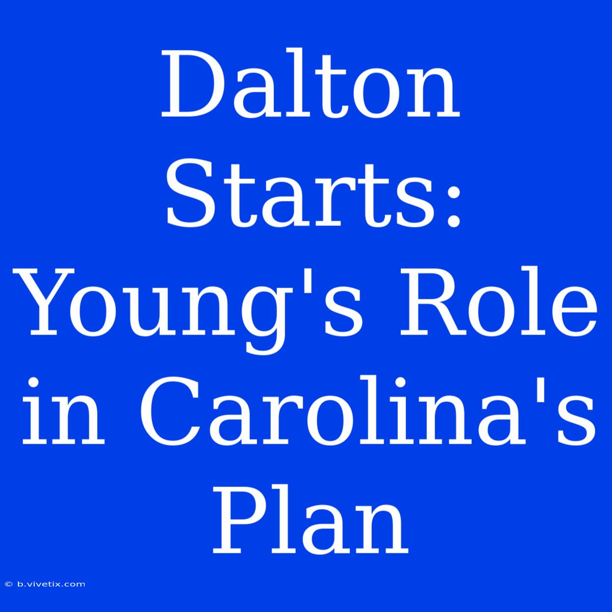 Dalton Starts: Young's Role In Carolina's Plan 