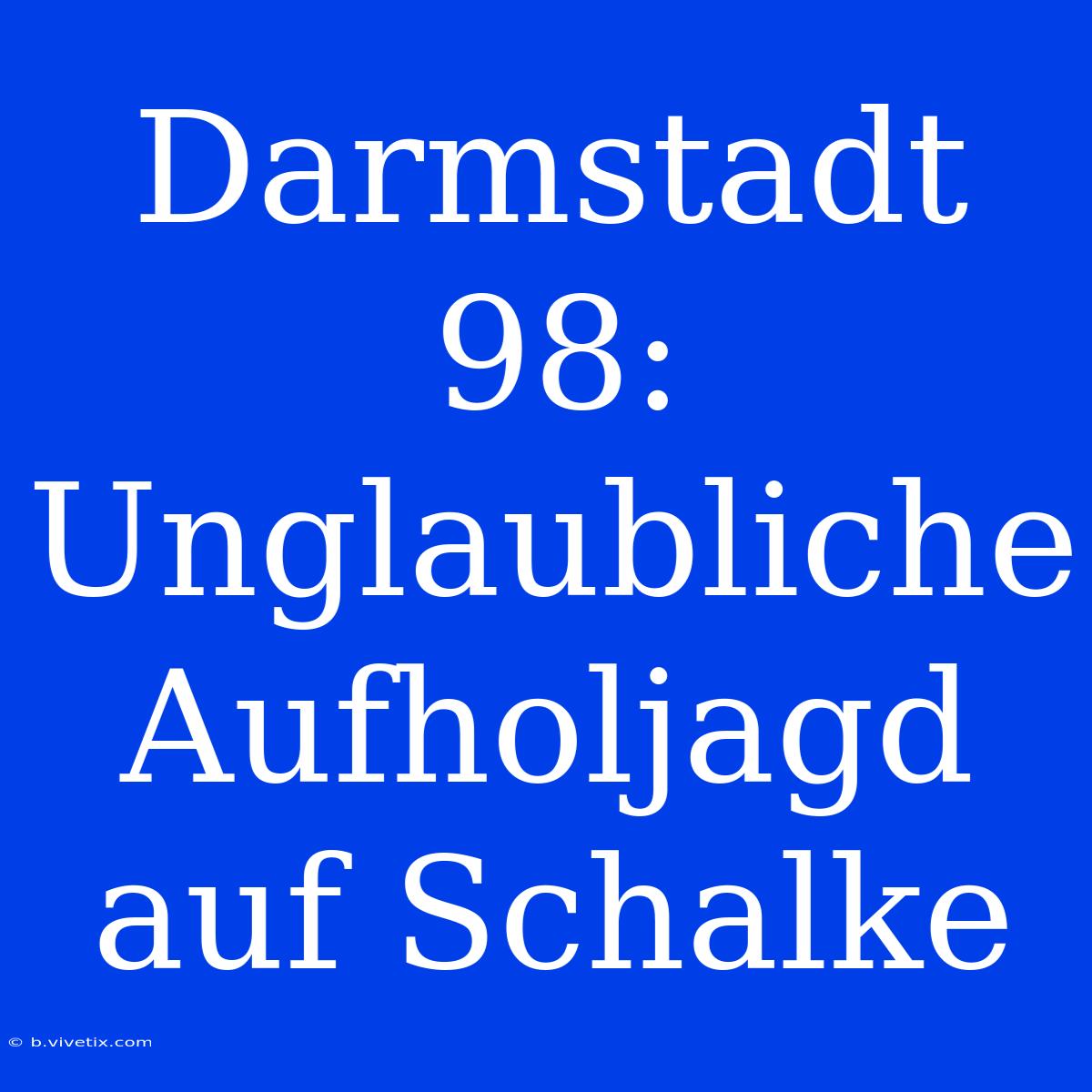 Darmstadt 98: Unglaubliche Aufholjagd Auf Schalke