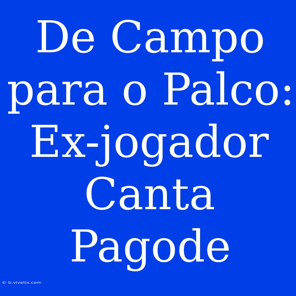 De Campo Para O Palco: Ex-jogador Canta Pagode