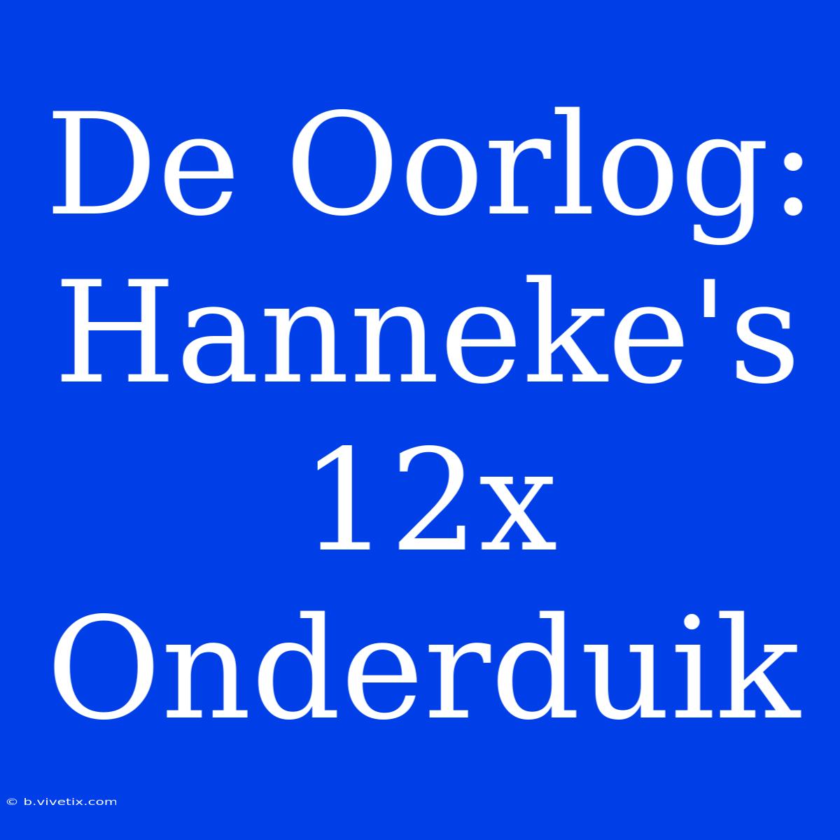 De Oorlog: Hanneke's 12x Onderduik