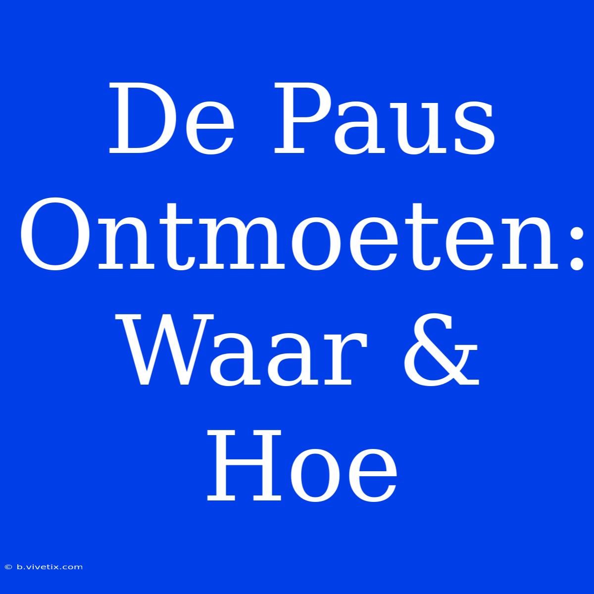 De Paus Ontmoeten: Waar & Hoe