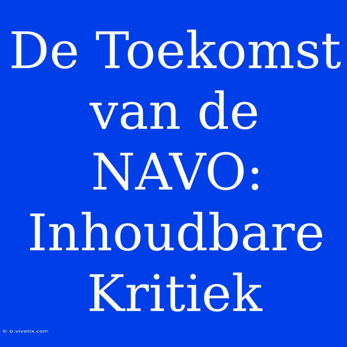 De Toekomst Van De NAVO: Inhoudbare Kritiek