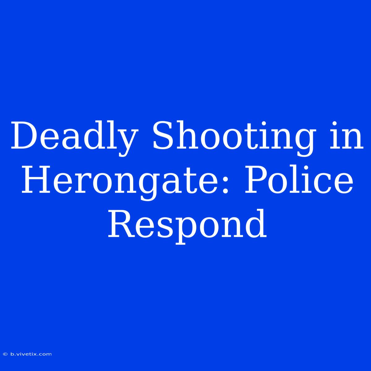 Deadly Shooting In Herongate: Police Respond 