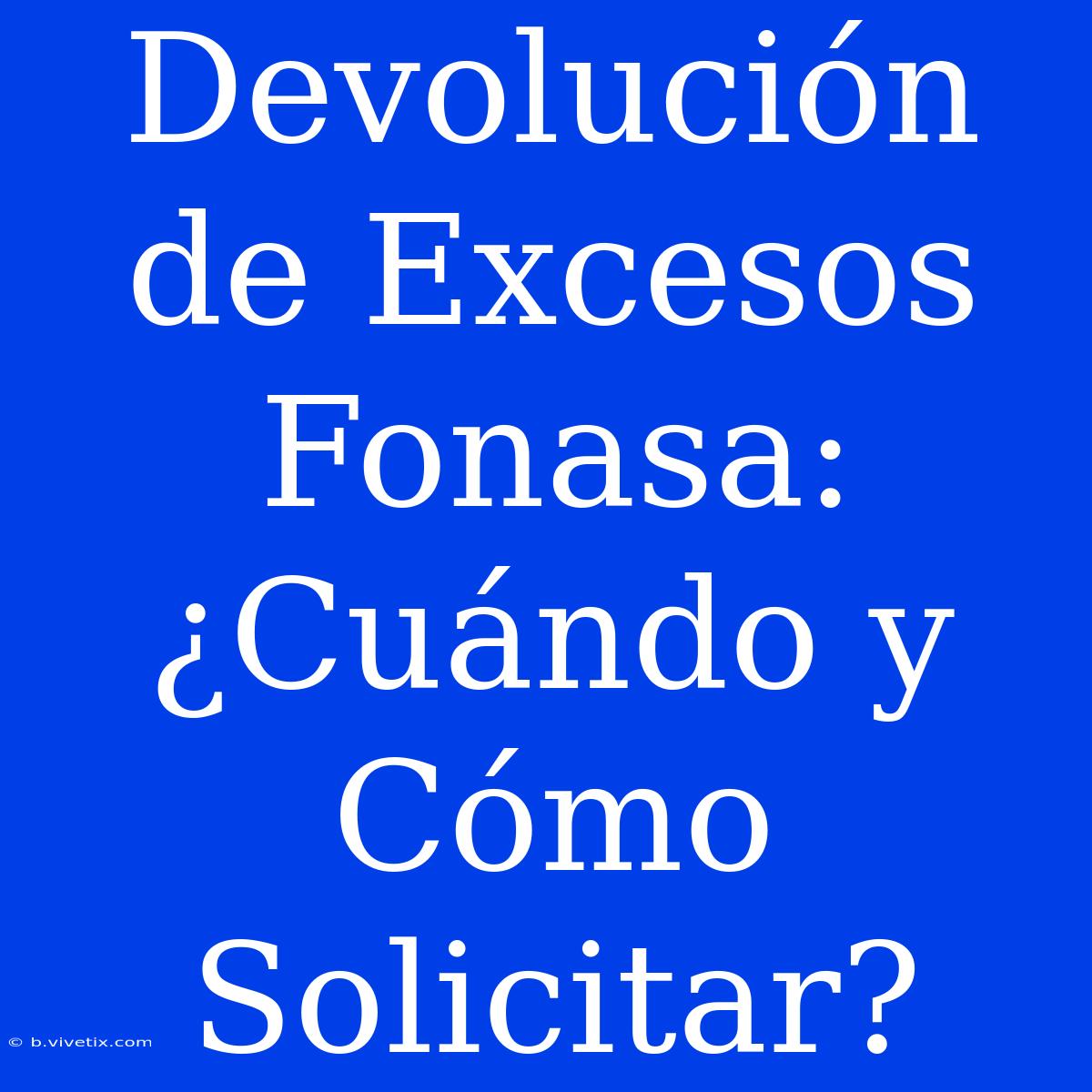 Devolución De Excesos Fonasa: ¿Cuándo Y Cómo Solicitar?