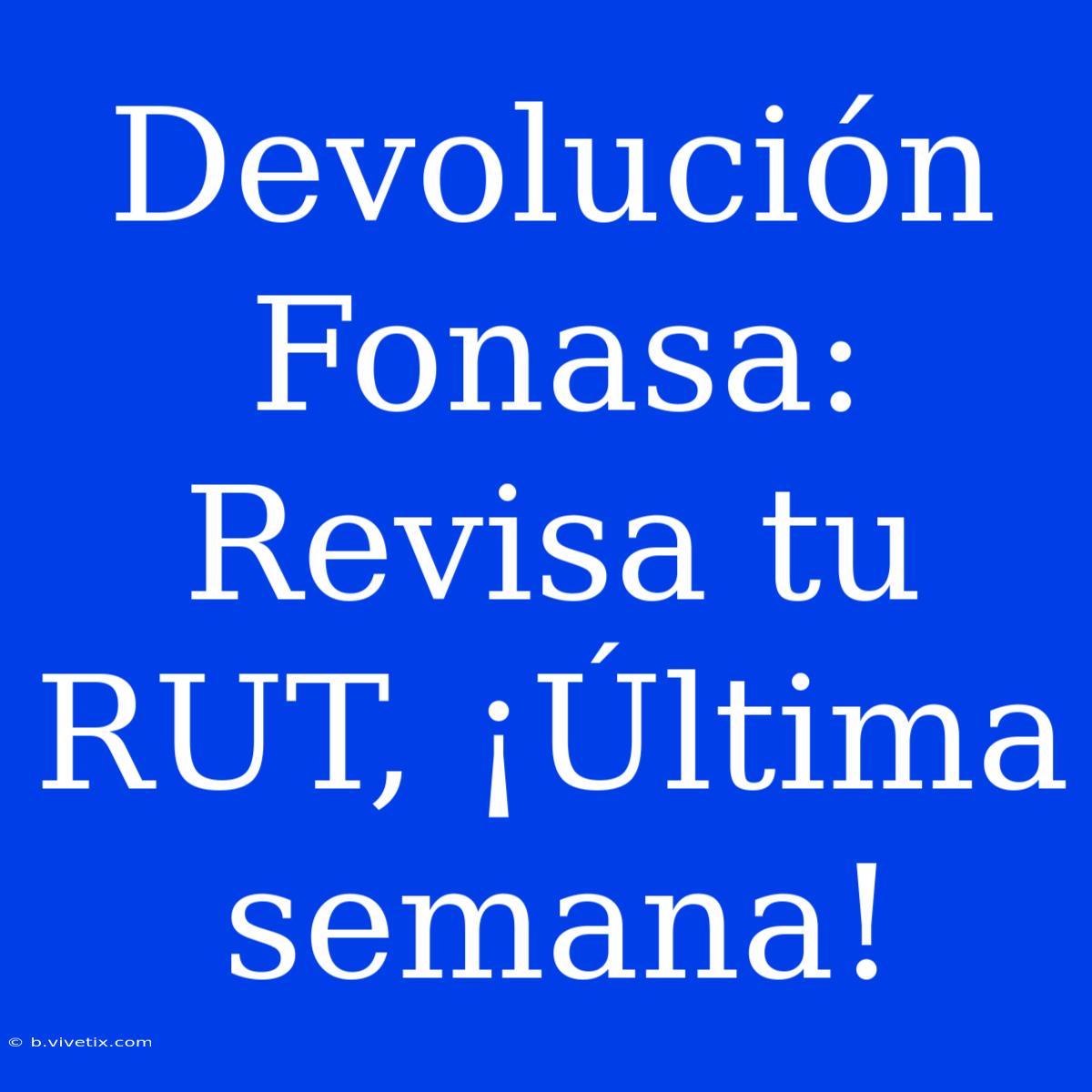 Devolución Fonasa: Revisa Tu RUT, ¡Última Semana!