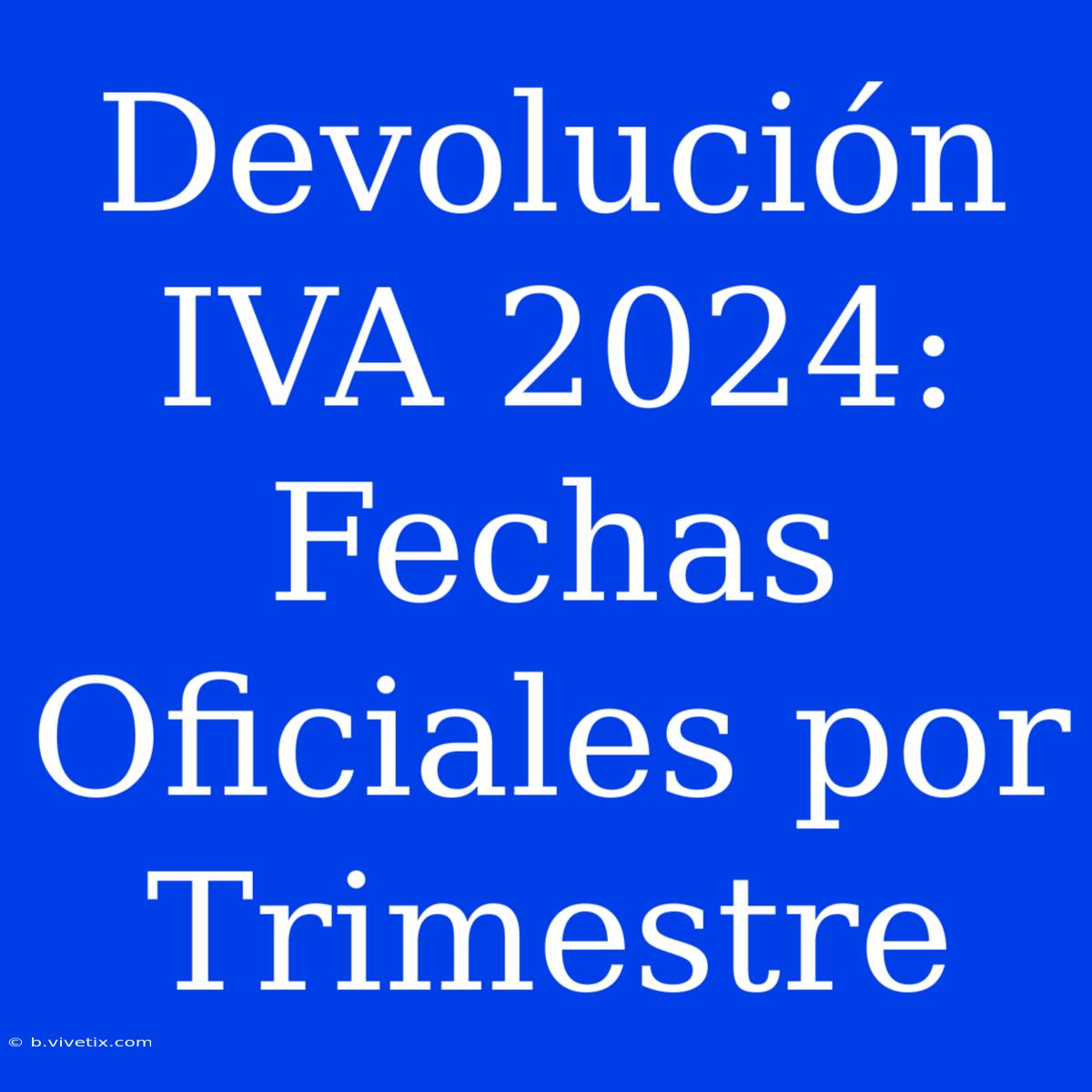 Devolución IVA 2024: Fechas Oficiales Por Trimestre 