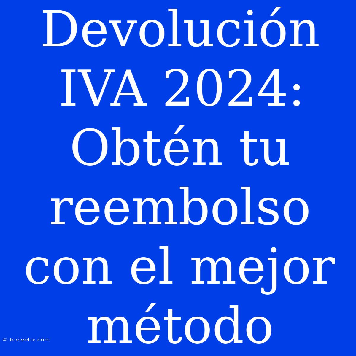 Devolución IVA 2024: Obtén Tu Reembolso Con El Mejor Método