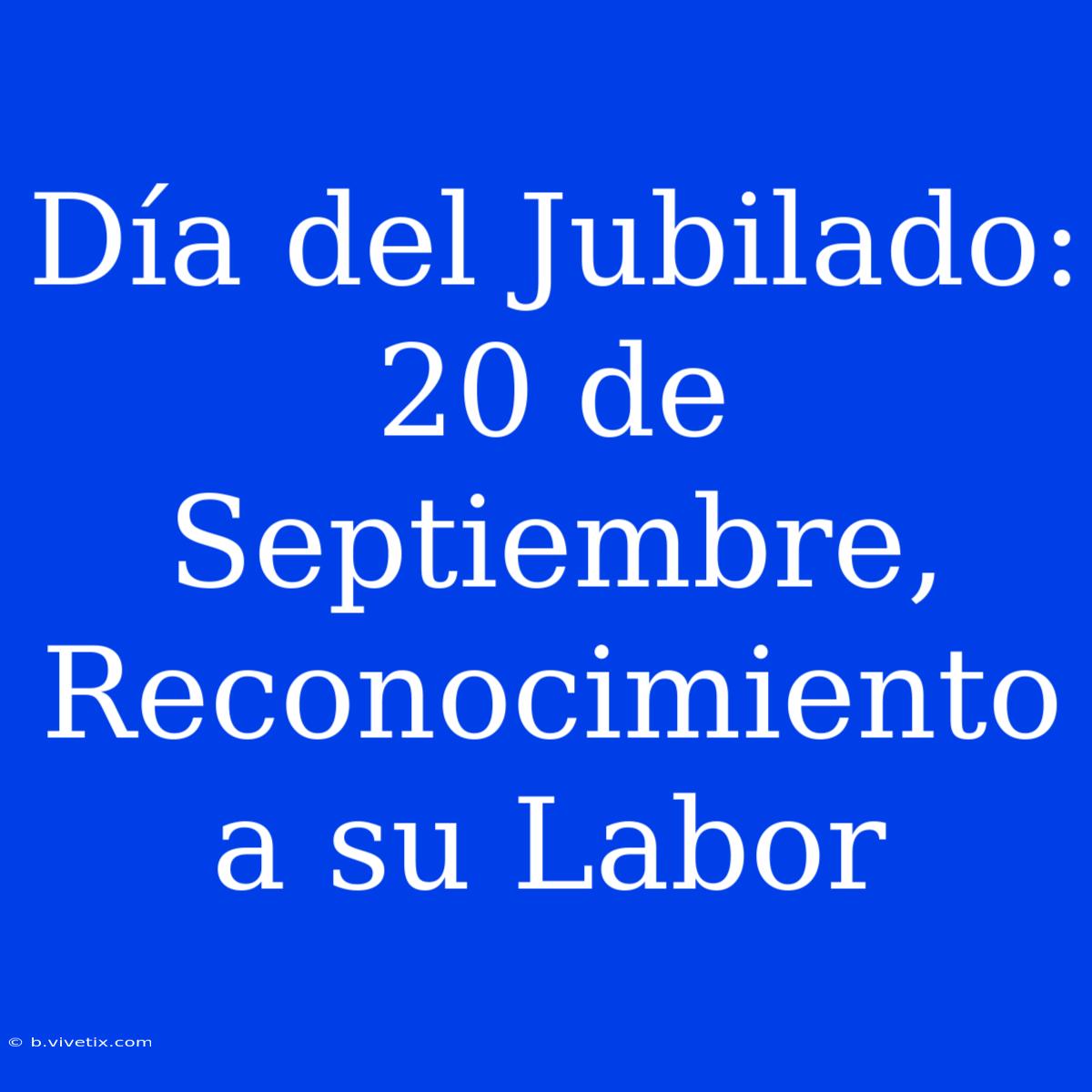 Día Del Jubilado: 20 De Septiembre, Reconocimiento A Su Labor