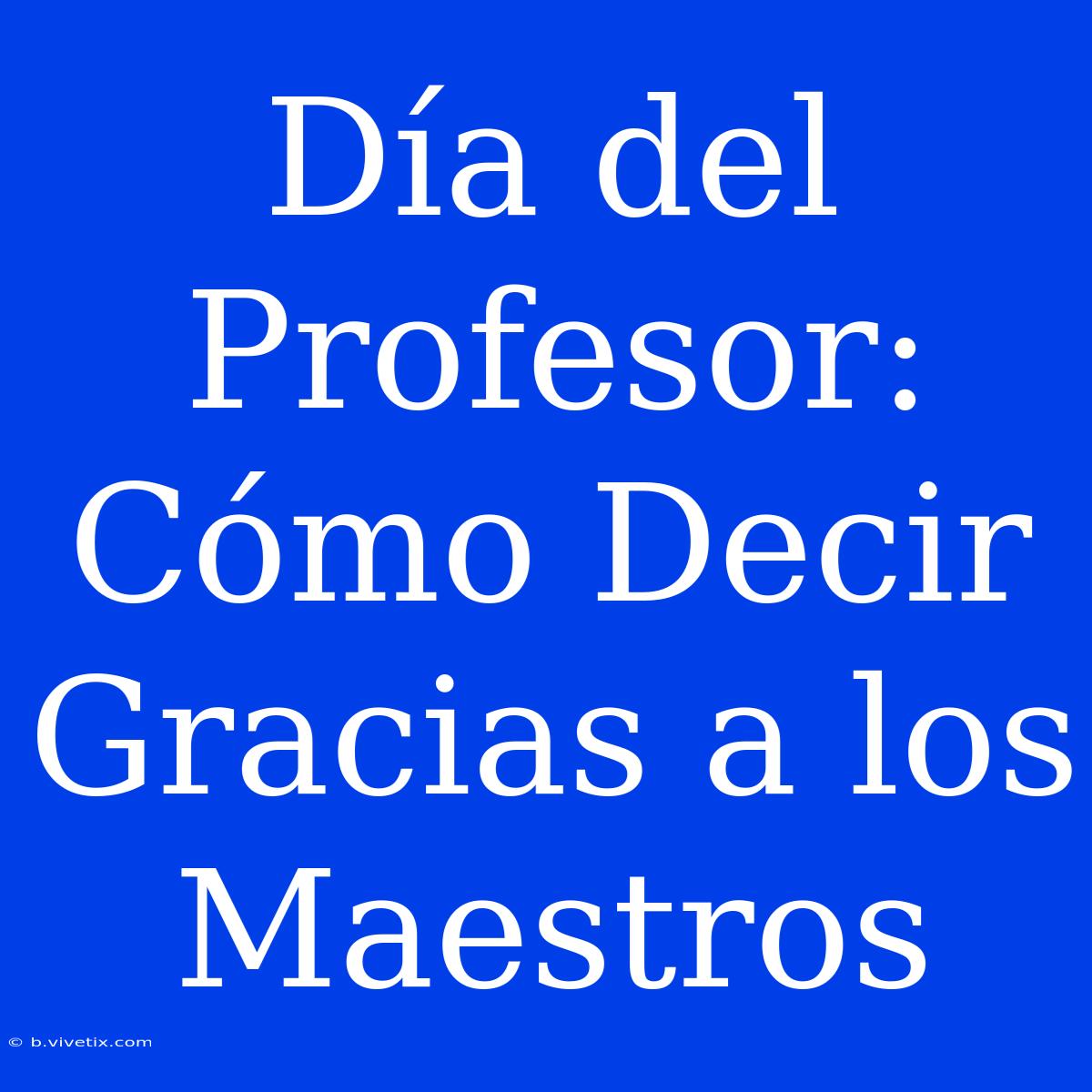 Día Del Profesor: Cómo Decir Gracias A Los Maestros 