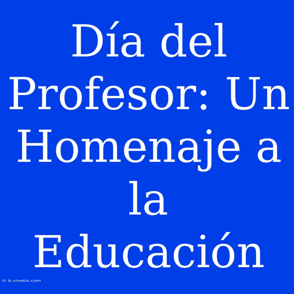 Día Del Profesor: Un Homenaje A La Educación