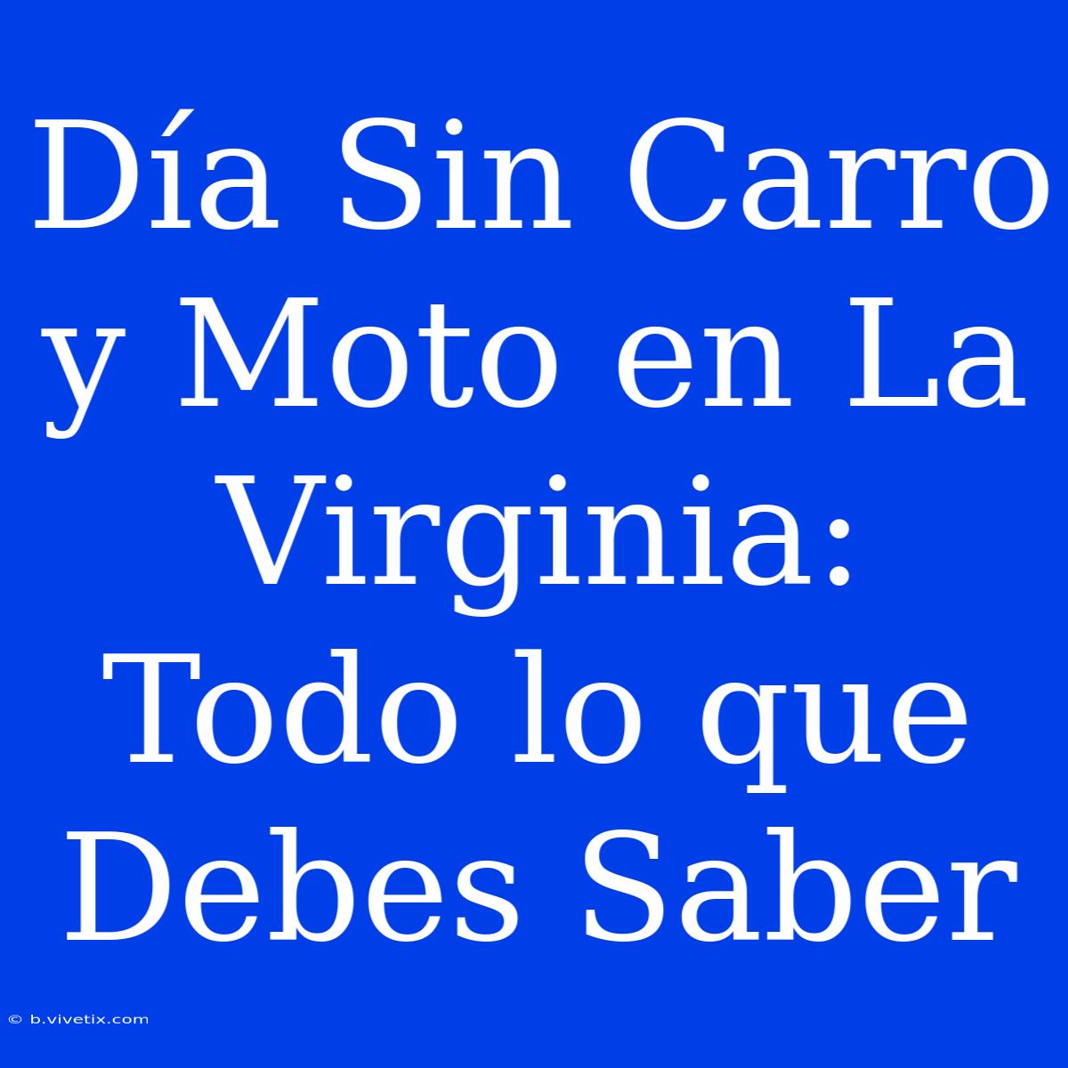 Día Sin Carro Y Moto En La Virginia: Todo Lo Que Debes Saber