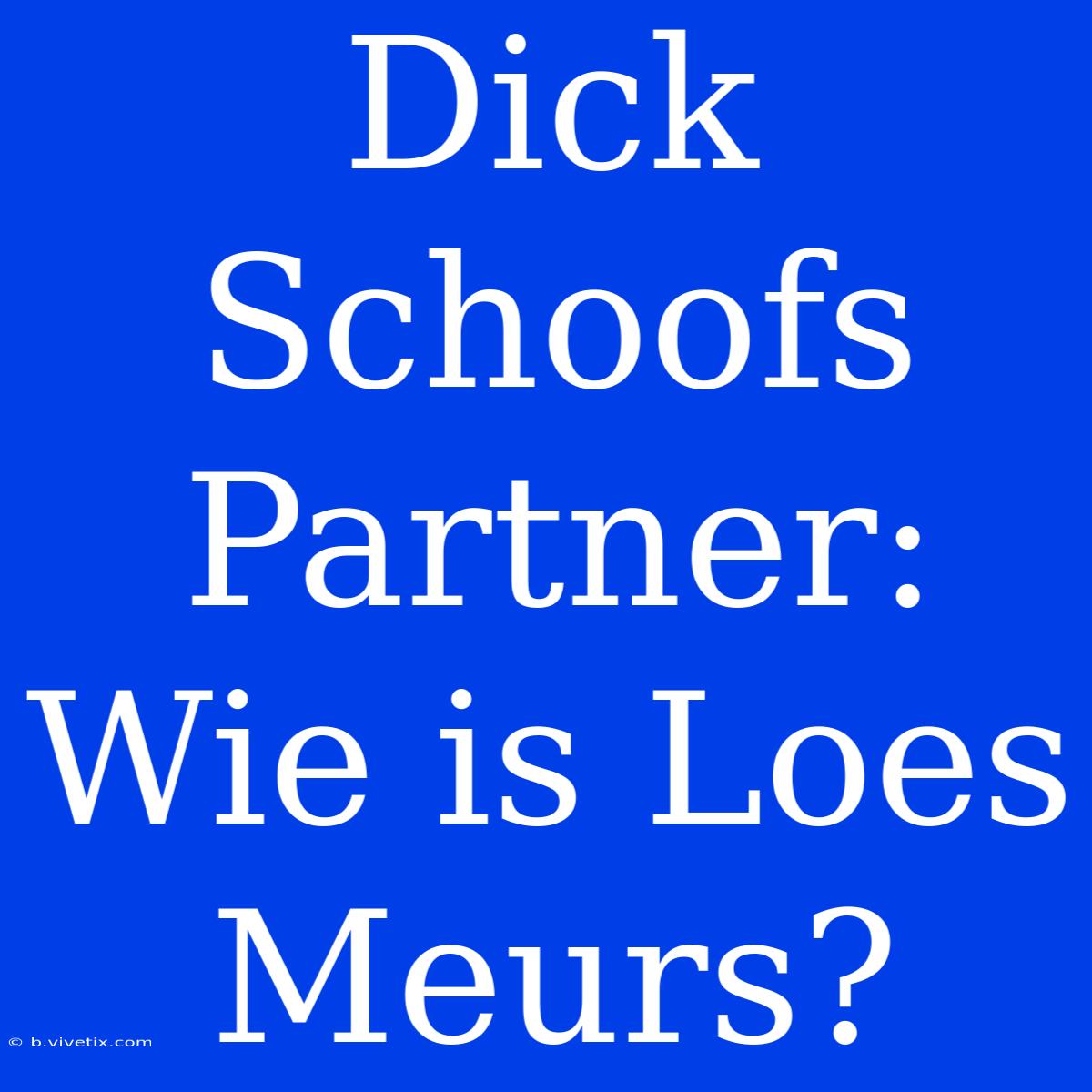 Dick Schoofs Partner: Wie Is Loes Meurs? 