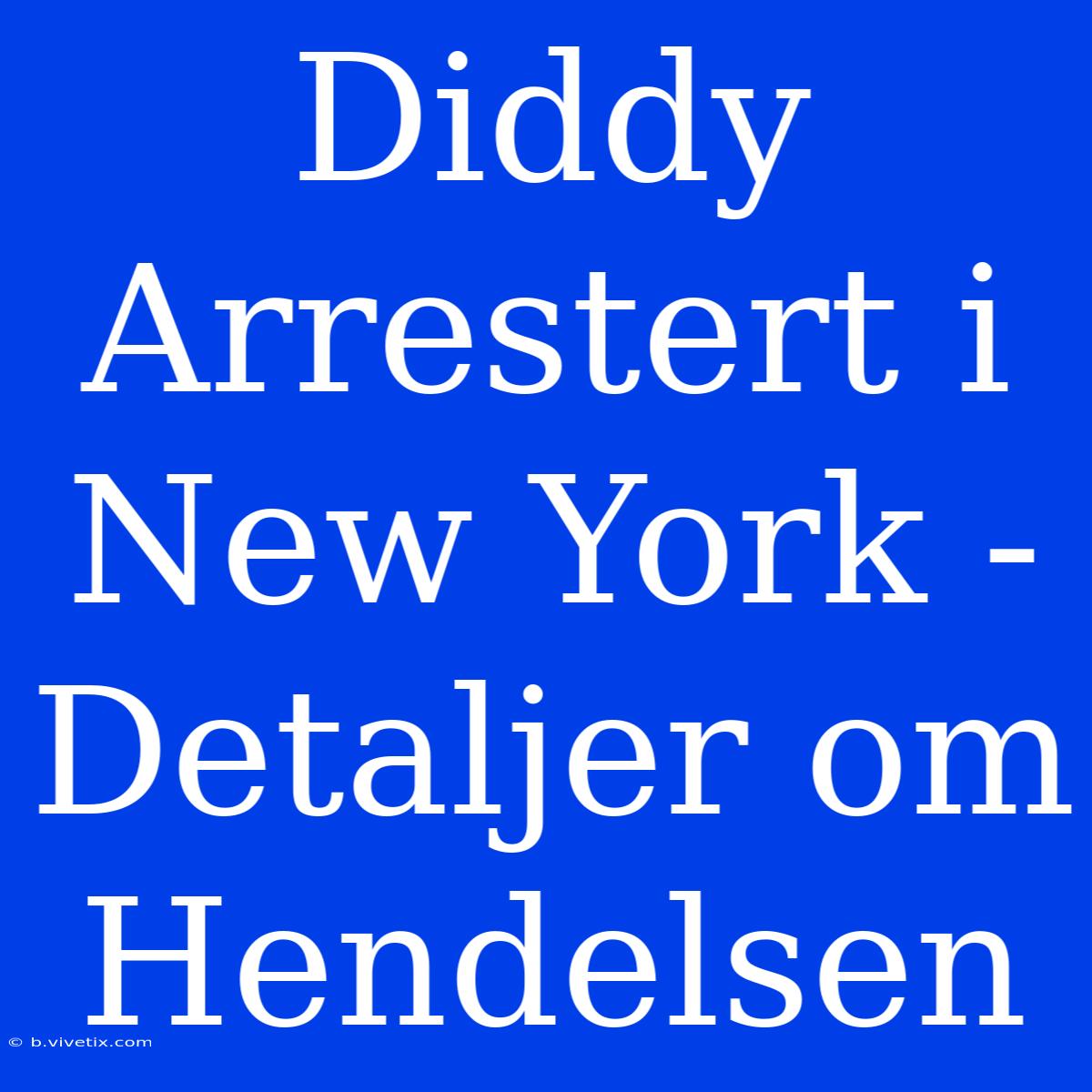 Diddy Arrestert I New York - Detaljer Om Hendelsen