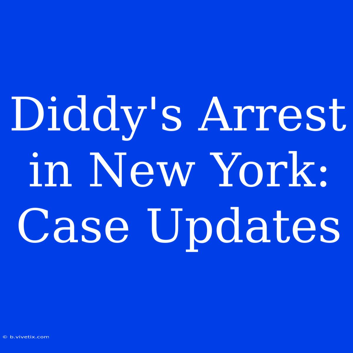 Diddy's Arrest In New York: Case Updates 