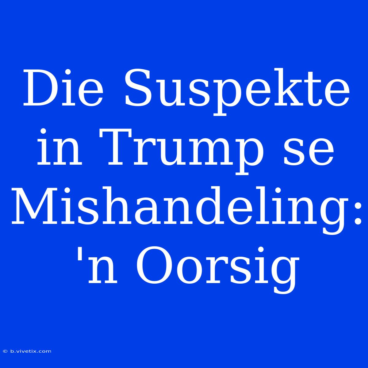 Die Suspekte In Trump Se Mishandeling: 'n Oorsig