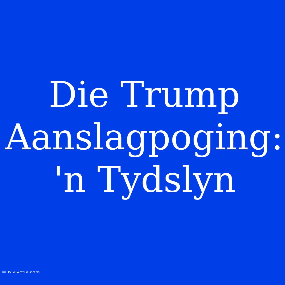 Die Trump Aanslagpoging: 'n Tydslyn