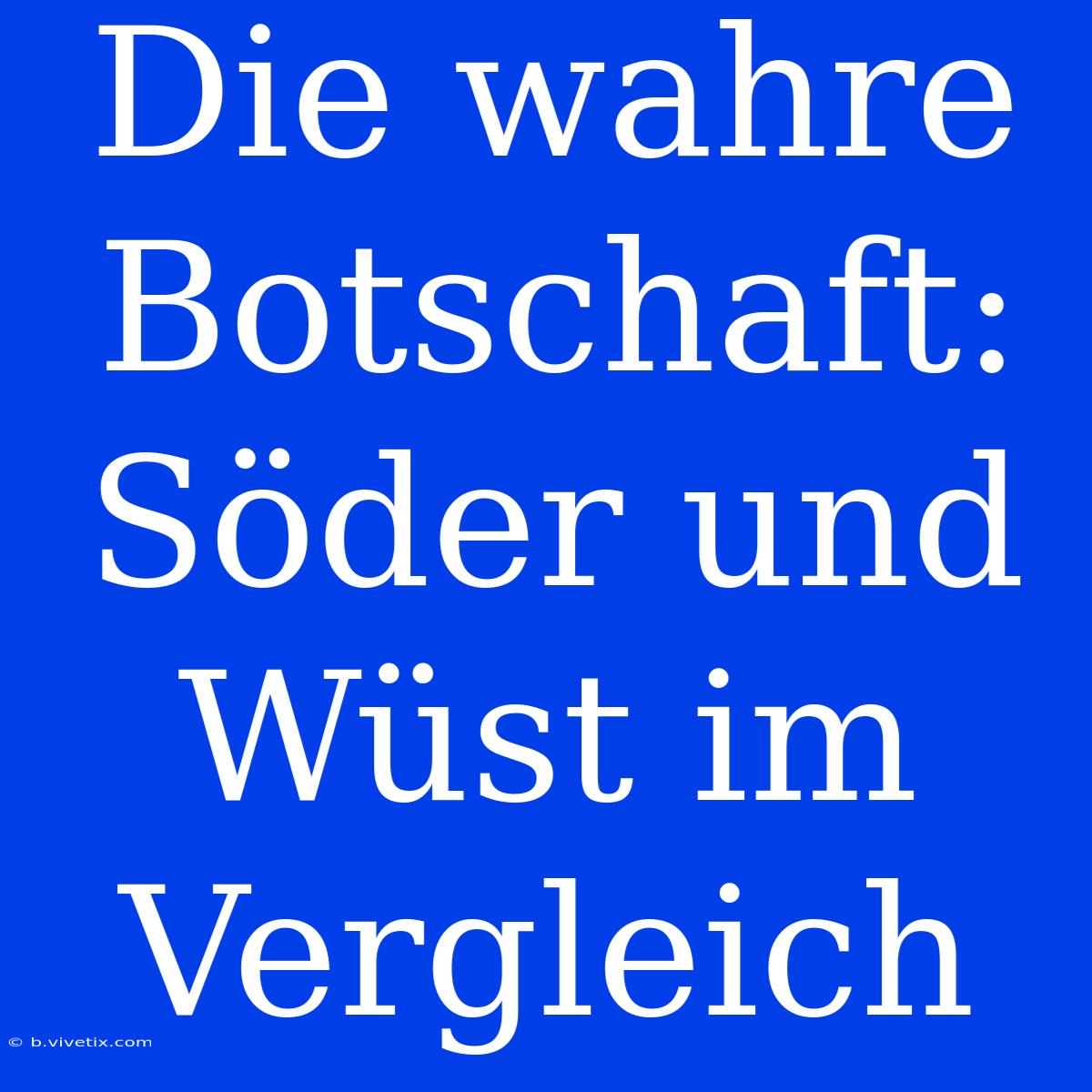 Die Wahre Botschaft: Söder Und Wüst Im Vergleich