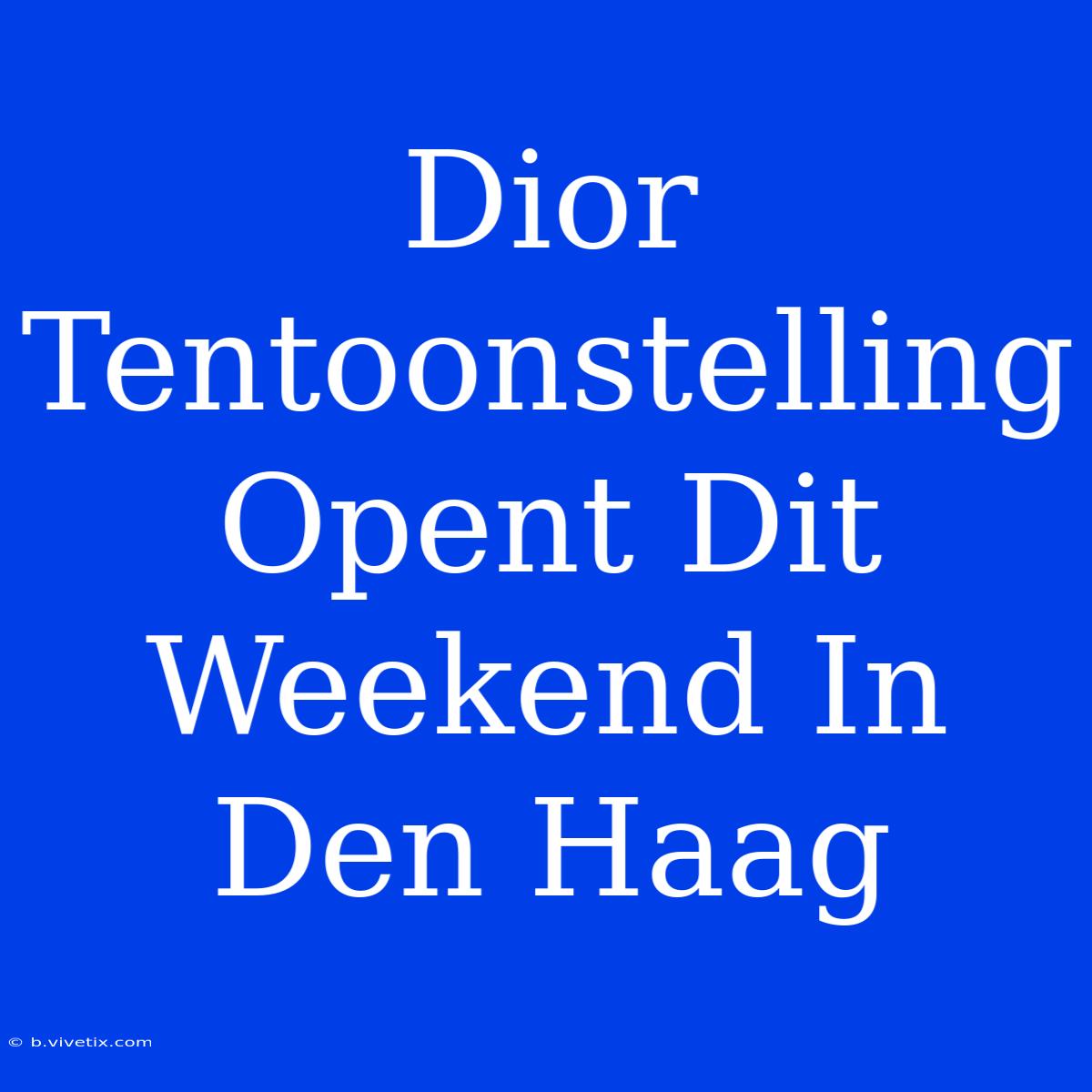 Dior Tentoonstelling Opent Dit Weekend In Den Haag