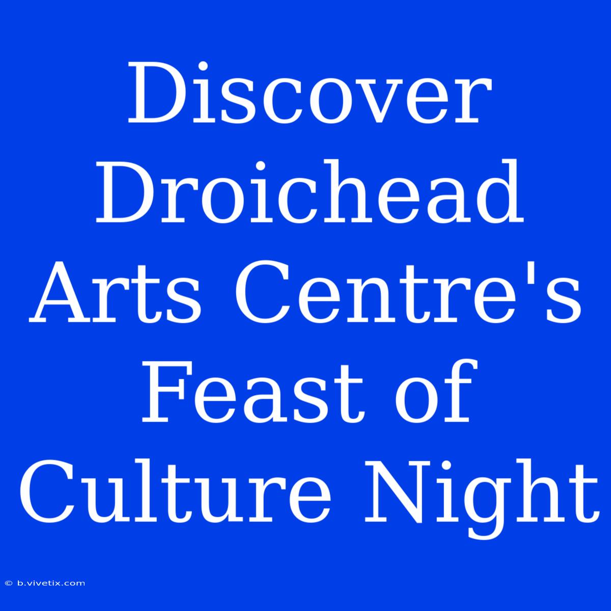 Discover Droichead Arts Centre's Feast Of Culture Night