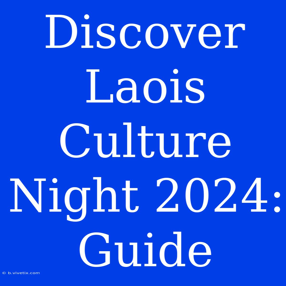 Discover Laois Culture Night 2024: Guide