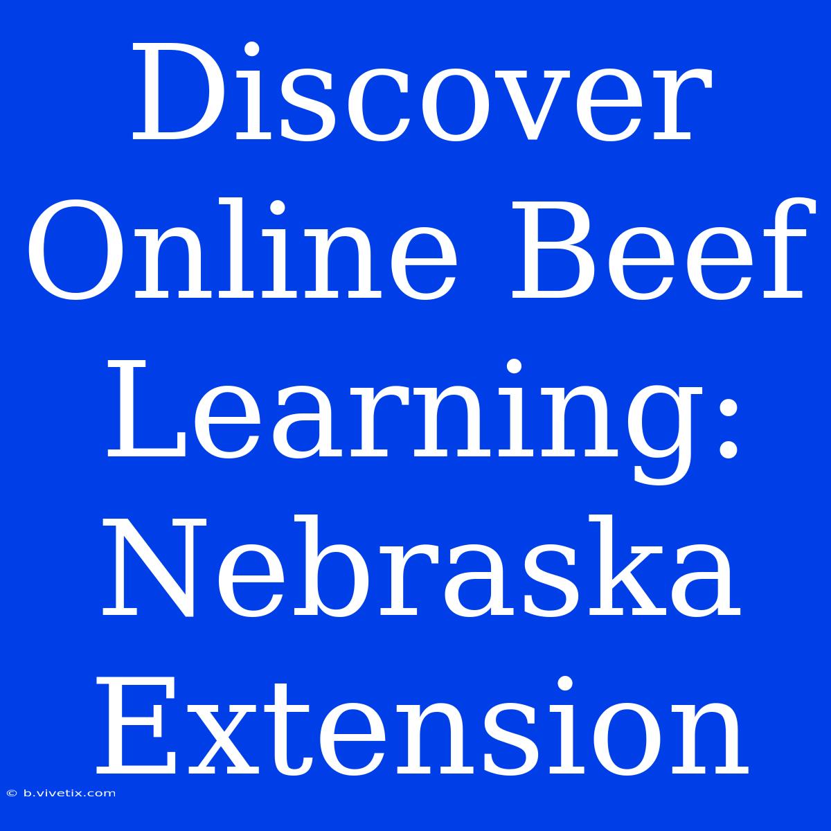 Discover Online Beef Learning: Nebraska Extension