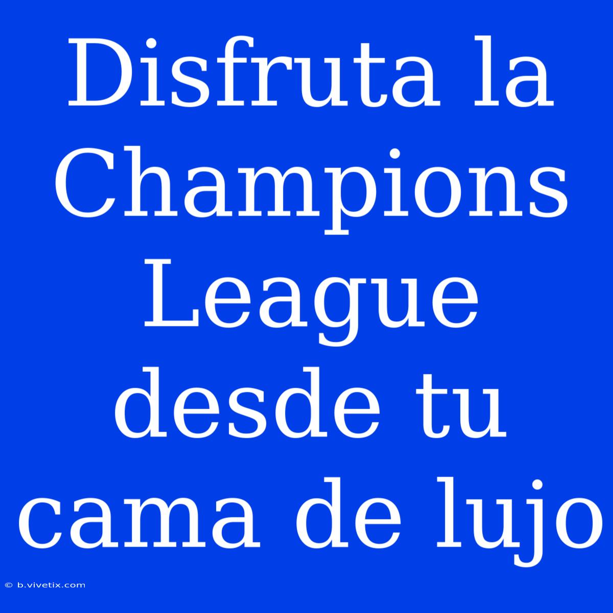 Disfruta La Champions League Desde Tu Cama De Lujo