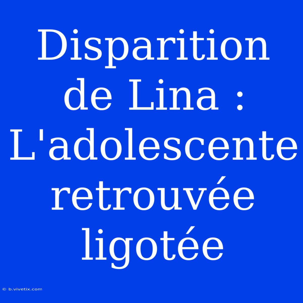 Disparition De Lina : L'adolescente Retrouvée Ligotée