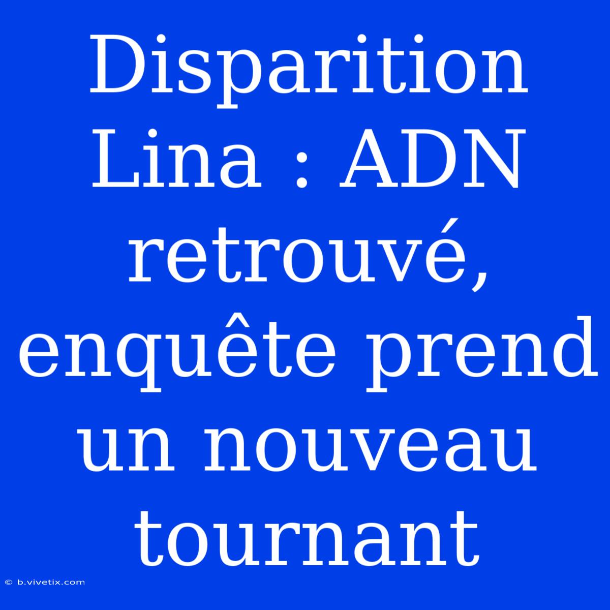 Disparition Lina : ADN Retrouvé, Enquête Prend Un Nouveau Tournant