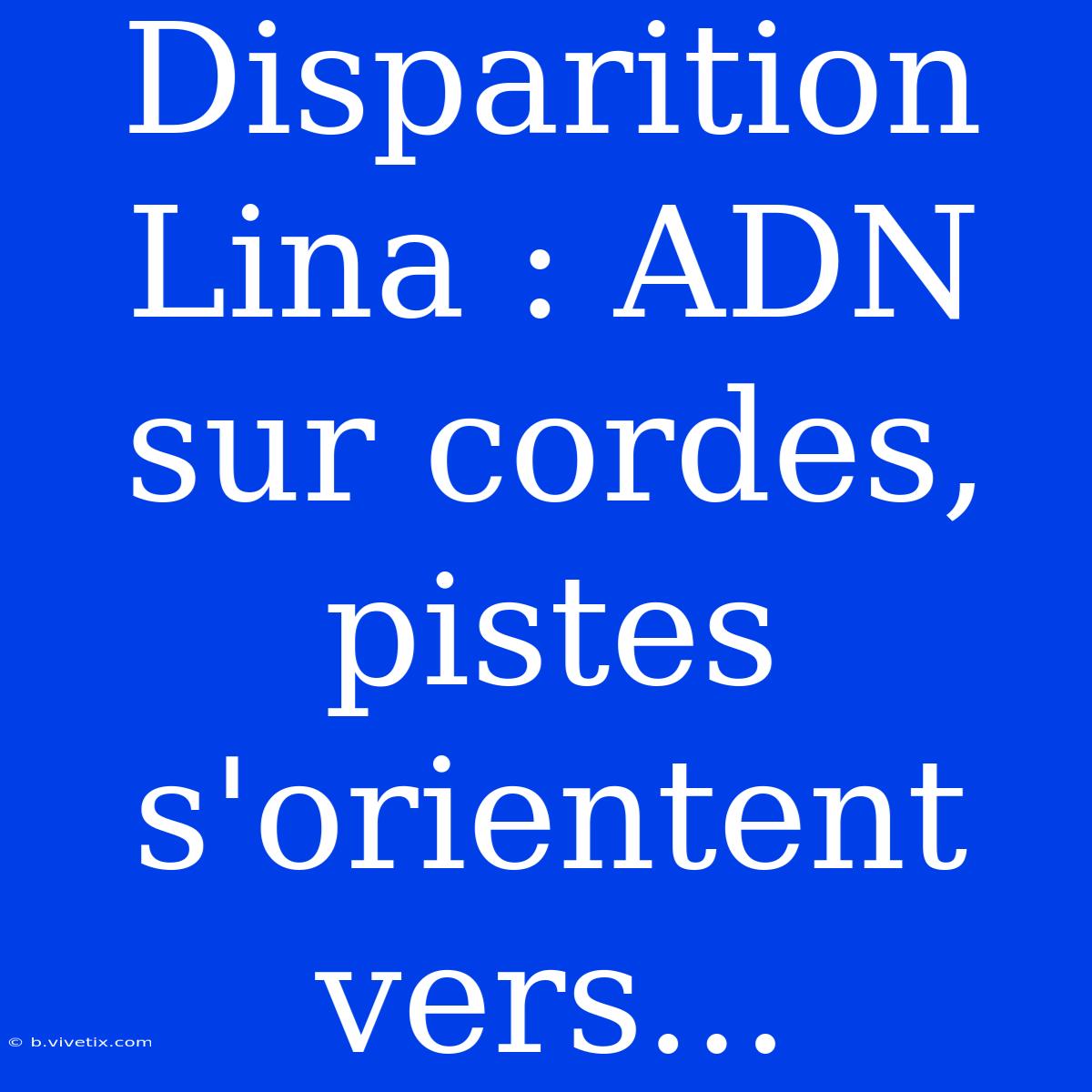 Disparition Lina : ADN Sur Cordes, Pistes S'orientent Vers...