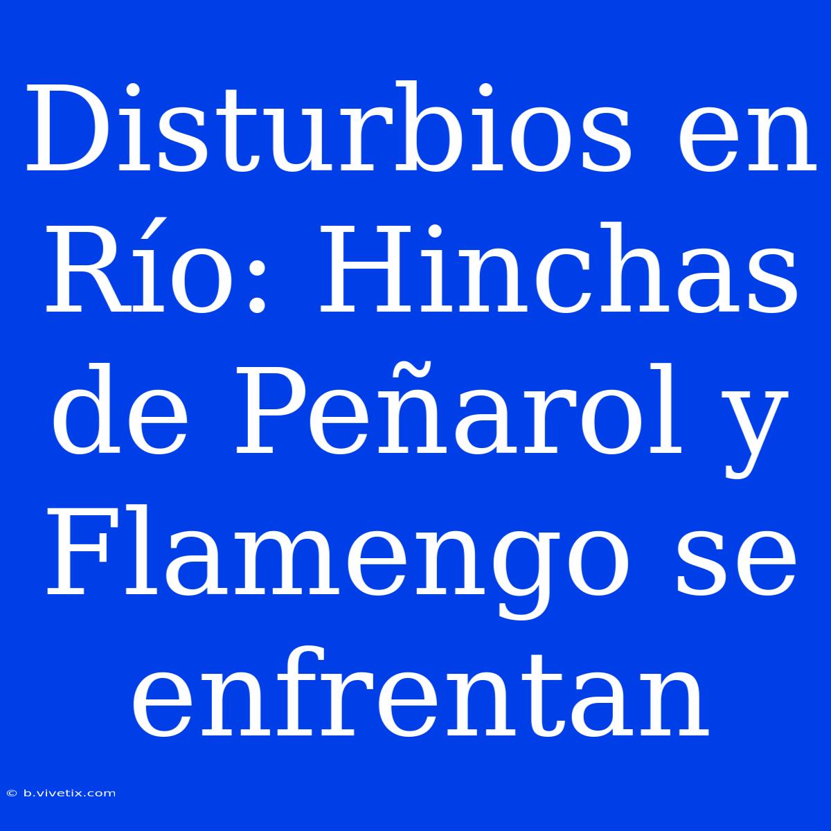 Disturbios En Río: Hinchas De Peñarol Y Flamengo Se Enfrentan