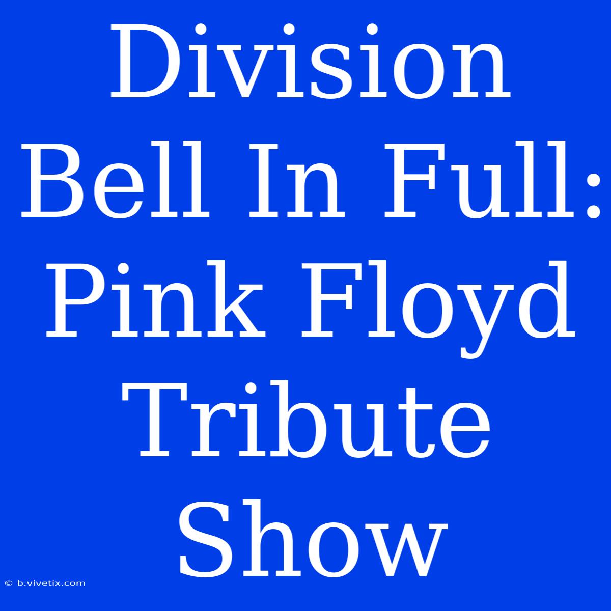 Division Bell In Full: Pink Floyd Tribute Show