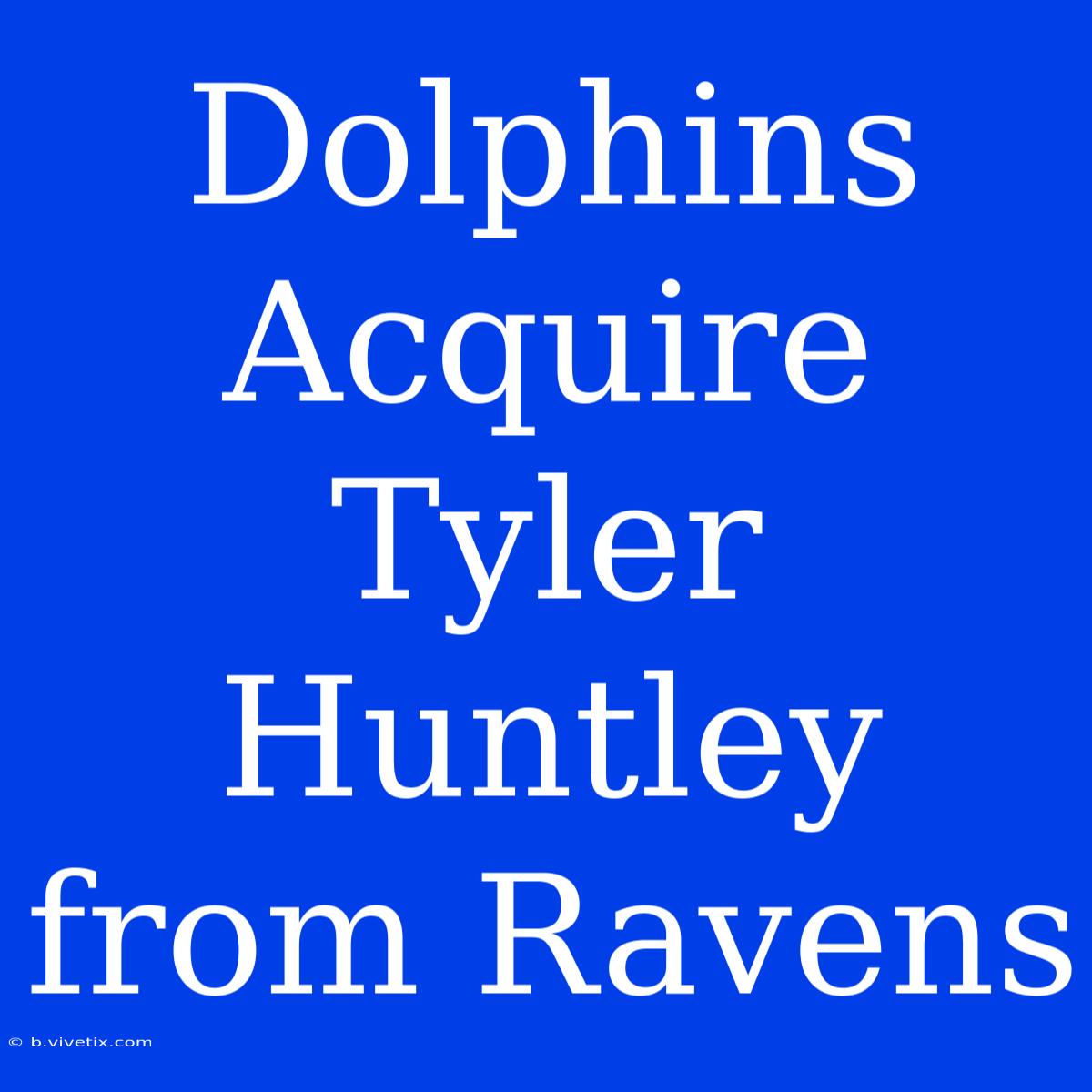 Dolphins Acquire Tyler Huntley From Ravens