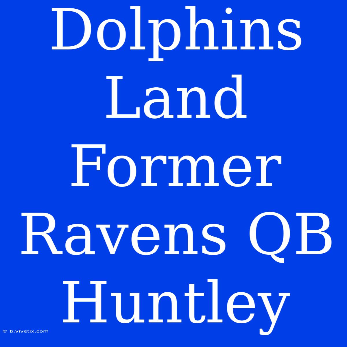 Dolphins Land Former Ravens QB Huntley