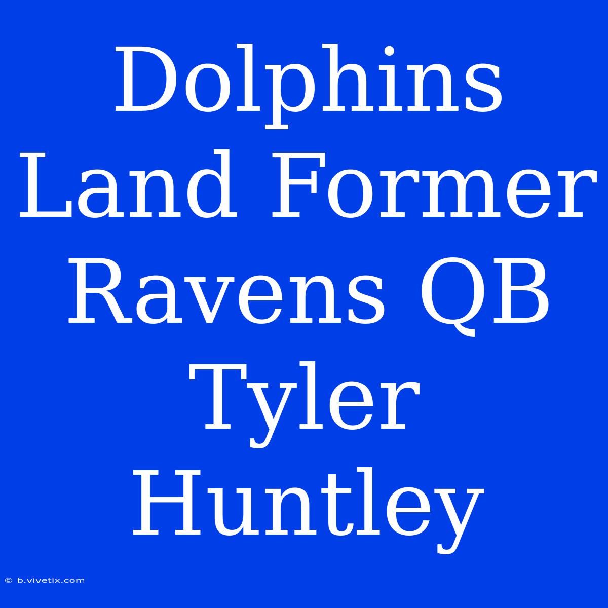 Dolphins Land Former Ravens QB Tyler Huntley